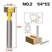 1ชิ้น6.35มม. 1/4 "ก้าน T-Track Slotting T-Slotting ดอกกัดไม้ตัดรูกุญแจที่จับผลิตจากเหล็กกล้าความยาว3/8 1/2 คัทเตอร์ใช้กับไม้