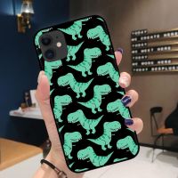 Cute Dinosaur Matte Silicone Phone Case for iPhone 11 12 Pro Max XR XS X Soft Black Cover for Coque iPhone 6 6S 7 8 Plus Cases