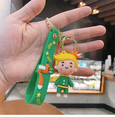 Cartoon Cute Little Prince Keychain Acrylic 3D Character Doll Pendant Key Rings Trinket Props Bag Hanging Jewelry Accessories