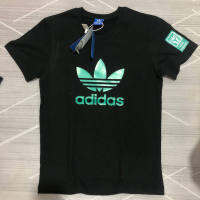 AdidasˉNEW เสื้อยืดแขนสั้นสำหรับคู่รักชายและหญิง,รอบคอหลวมผ้าฝ้าย100% ของแท้ดั้งเดิมเสื้อครึ่งแขน