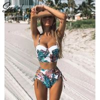 High Waist Bikini Set 2022 Mujer Push Up Bandage Bikini Swimwear Women Floral Two Pieces Swimsuit Strappy Biquinitraje De Baño