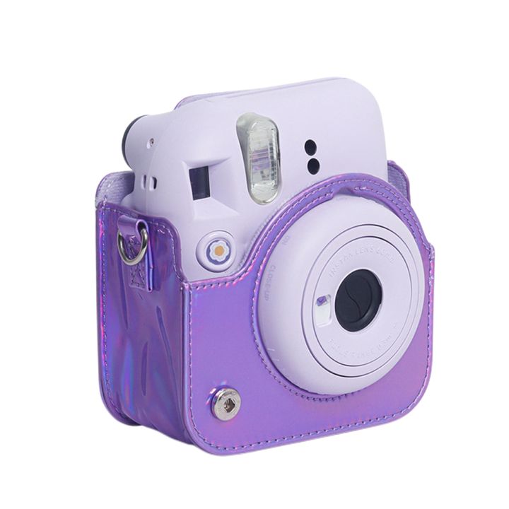 สำหรับ-fujifilm-instax-mini-12เคสป้องกันกล้อง-pu-ถุงหิ้วหนังอุปกรณ์สวมครอบพร้อมสายคล้องไหล่กล่องเก็บภาพถ่าย