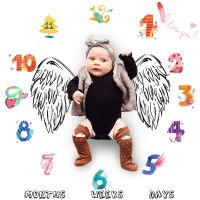 Newborn Growth Milestone Blanket Baby Photography Props Background Cartoon Pattern Play Mats Calendar Photo Accessories Gift