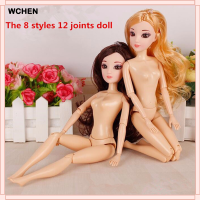 (Spot next day delivery)ตุ๊กตา Barbie 12ข้อต่อของสะสมทำมือ3D ของเล่นลูกตาผมยาวขนตาตุ๊กตาเปลือยกาย THA2276ของเล่นโมเดล