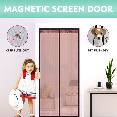 【LZ】 Tool-free Reinforced Magnetic Screen Door Curtain Mosquito Net Anti Bug Fly Partition Curtain Mesh Automatic Closing Door Screen