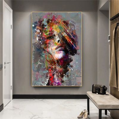 Abstract Girl Print On Canvas Painting Wall Art Graffiti Art Poster Modern Pop Art Wall Pictures For Living Room Home Decor Wall Décor