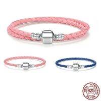 ใหม่ Lovelyjewelry สายรัดข้อมือหนังสายข้อมือถักแฮนด์เมดยุโรป Pandora เสน่ห์กำไลสำหรับผู้หญิงแฟนสาวของขวัญ