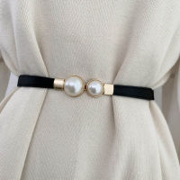 New Fashion Elastic Belt For Women Pearl Buckle Waist Straps Luxury Designer nd Female Dress Decorative Waistband