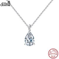 ❁  EFFIE QUEEN 925 Sterling Teardrop Solitaire Pendant Necklace for 8A Premium Wedding Jewelry LZN04