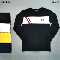 iBEROZ เสื้อยืดแขนจั๊มตัดต่อติดเทป รุ่น2COLORTAPE มี sizeM,L