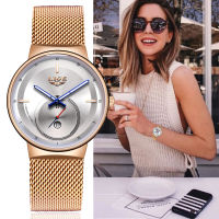 Reloj Mujer  LIGE Women Rose Gold Watches Laides Dress Business Fashion Casual Waterproof Quartz Clock Calendar Wristwatch