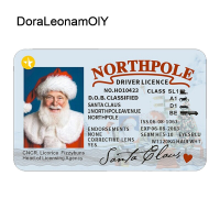 Santa Driver License DIY Creative Santa Claus Card Flight License Xmas Tree Ornament Christmas Eve Key Box Gift Driver S License For Children Kids Christmas Tree Decoration