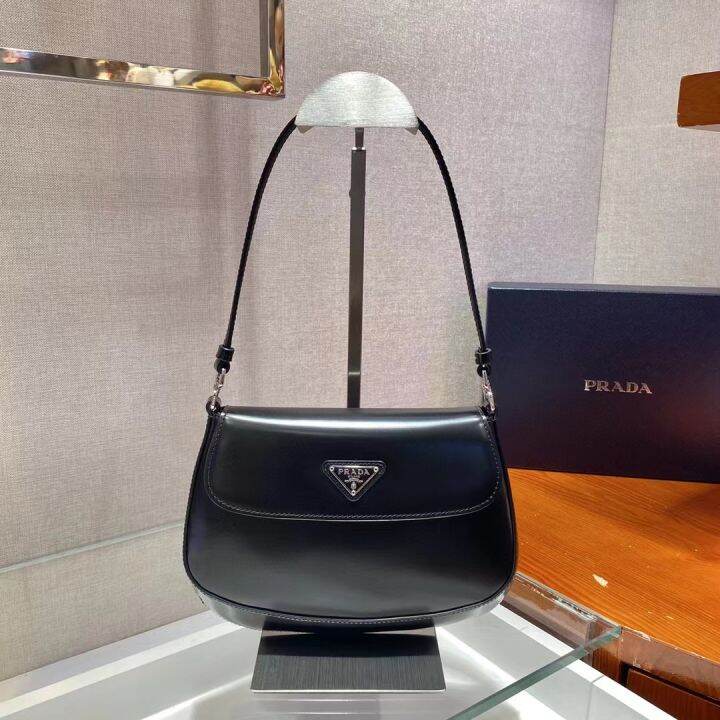 Prada Cleo brushed leather shoulder bag with flap Lazada.co.th