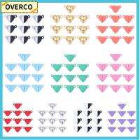 OVERCO 20pcs(10sets) งานฝีมือ DIY เสน่ห์ ลูกปัด ฝาท้าย รักสุดหัวใจ สร้อยข้อมือคู่ ตัวล็อกสายเชื่อมต่อ หัวเข็มขัดแม่เหล็ก