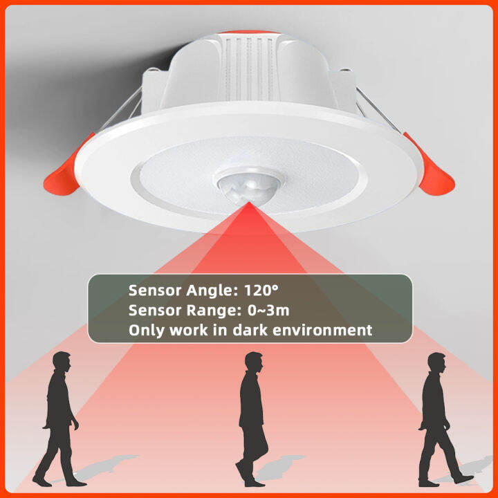 PIR Sensor Motion LED Downlight Night Light Recessed Ceiling Spot Lamp