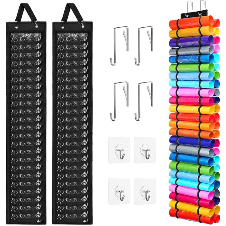 vinyl-storage-organizer-with-48-compartments-vinyl-roll-holder-wall-mount-for-home-craft-closet-wall-door