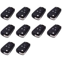 10X Replacement 3 Buttons Keyless Entry Remote Flip Folding Key Fob Case Shell Cover for