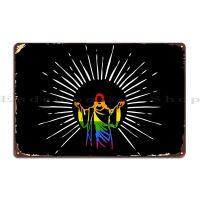 Wanghuilishop พระเยซู LGBTQ ธงศาสนาป้ายโลหะ Cinema ภาพวาดตลกการออกแบบ Cinema ดีบุกป้ายโปสเตอร์ Decor