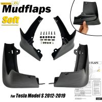 Premium Racing Mud Flaps สำหรับ Tesla รุ่น S 2012 - 2019 Mudflaps Splash Guards Mud Flap Mudguards Fender ด้านหน้าด้านหลัง