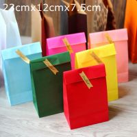 kraft paper bag Merry Christmas kraft paper bag gift paper bag Snack Cookie Packaging Paper Bag 23x12x7.5cm 30pcs/lot