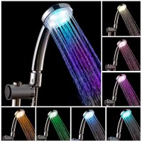 Shower Head LED Rainfall Shower Sprayer Automatically Color-Changing Temperature Sensor Water Saving Showerhead for Bathroom Showerheads