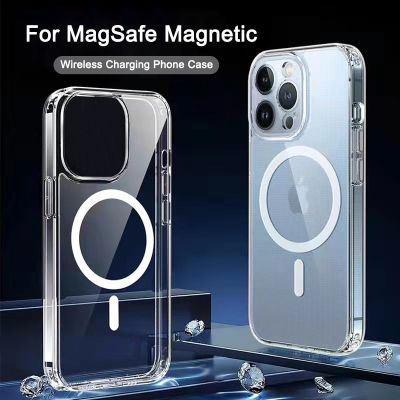 JASTER Ultra Clear Magnetic Circle Magsafing Case For iPhone 14 13 12 11 Pro Max XS XR 7 8 Plus iPhone Magnetic Macsafe Cases