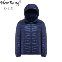 ♞✇● NewBang 11XL 10XL Large Size Down Coats Male Ultra Jacket Men Windbreaker Feather Lightweigt Hooded Parka