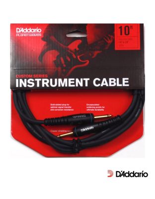 DAddario  PW-GT-10 สายแจ็คกีตาร์ 3 เมตร ฉนวน 2 ชั้น หัวแจ็คชุบทอง (Custom Series Instrument Cable)