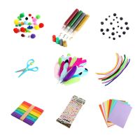 Kids DIY Art Craft Making Kit Supplies Cartoon Pipe Cleaners Chenille Stem Pompoms Pipe Cleaners Crafts Material Set