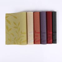 ❂✆◙ Simple solid color plant printing jacquard woven western food mat heat insulation mat household waterproof non-slip pvc table mat