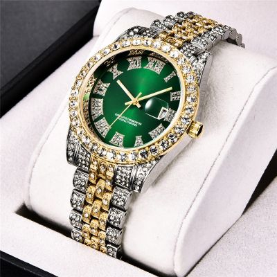 Fully Bling AAA Diamond Watch Men Luxury Fashion Quartz Mens Watches Gold Silver Male Clock Dropshipping Role Relogio Masculino