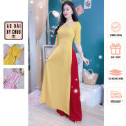 Áo dài cách tân nữ kiểu cổ chéo đính cườm sang trọng CHUU AD8112