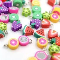 【CW】┇┇✸  10Pcs/Lot  Polymer Clay Beads With Loops Fruit Pendant Jewelry Making Necklace Earring Charms