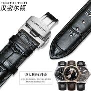 Đồng hồ dây da Hamilton khóa bướm Dây đeo Khaki Sir Eternal 20mm22mm chính