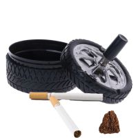 Press Tire shape Car Ashtray With lid windproof rotation Flame Retardant Ash tray For Accessories Cigarette Cylinder Holder