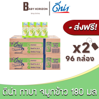 [ส่งฟรี X 2ลัง] ดีน่ากาบา จมูกข้าวญี่ปุ่น ยูเอชที UHT สูตรงาดำ2เท่า 180มล. (96กล่อง / 2ลัง) ดีน่า Dena : นมยกลัง [แพ็คกันกระแทก] BABY HORIZON SHOP