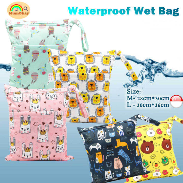 (30*36cm)Double Zip Wet Bag Diaper Wet Bag / Waterproof Wet bag / Swimwear bag / Organizer Bag