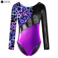 Kids Girls Leotards for Gymnastics Ballet Dance Sports Sparkle Biketard Unitard One-Piece Tumbling Bodysuit Ballroom Dancewear