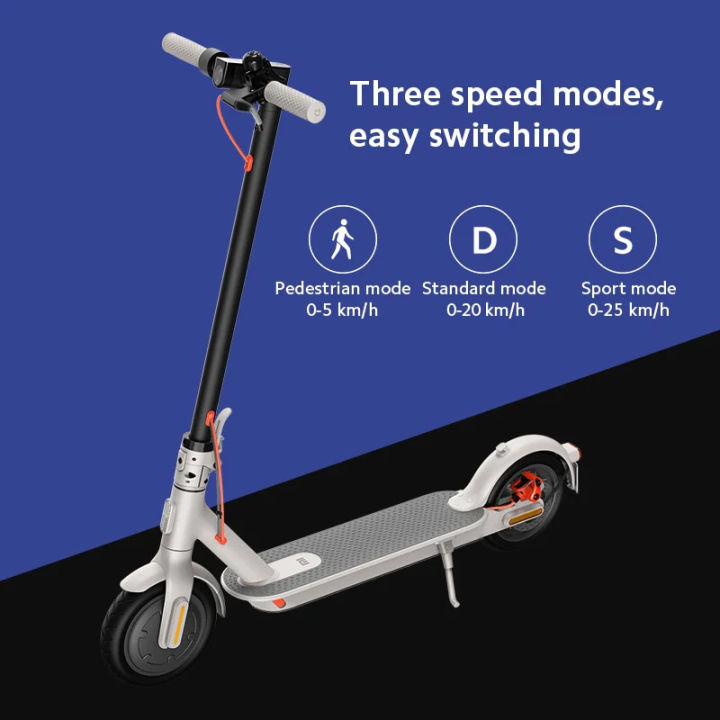 xiaomi-electric-scooter-3-white-สกู๊ตเตอร์ไฟฟ้าเดินทางไกล30-km-พับได้พกพาสะดวก-สกูตเตอร์ไฟฟ้า-สกูตเตอร์อัจฉริยะ-จอled-พับเก็บได้-led-led-rear-warning-light