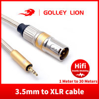 GOLLEY LION สายสัญญาณเสียงมินิแจ็ค3.5มม. เป็น XLR สำหรับแท็บเล็ต,แล็ปท็อป,เครื่องขยายเสียง,บอร์ดเสียง