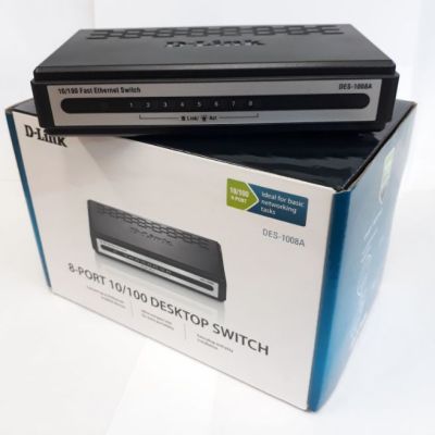 D-LINK Switch Hub 8 Port 10/100Mbps DES-1008A