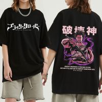 Japanese Anime Black Clover T Shirt Yami Sukehiro Double Sided Graphic Print Tshirt T Shirts Gildan