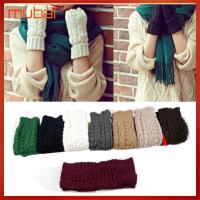 MUBAI Fashion Solid Gifts Winter Warm Fingerless Mitten Knitted Gloves Women Lady