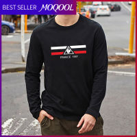 MOQOOL ชายเสื้อกันหนาวบางรอบคอ Pullover ลำลองผูกย้อมพิมพ์นักเรียนหนุ่มแขนยาวด้านบน