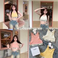 พร้อมส่ง CLN tank crop เสื้อครอปผ้านิตร่องเนื้ออย่างดี​ นิ่มใส่สบาย​ ผ้ายืดได้เยอะ