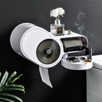 Multipurpose Paper Towel Toilet Paper Holder Kitchen Roll Holder Free Punching Tissue Box Wc Paper Towel Dispenser With Ashtray