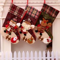 Christmas Stocking Large Xmas Stockings Christmas Decorations Bags Socks Santa Reindeer Snowman Candy Bag Socks Tights