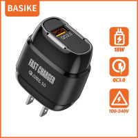 Basike  ประกัน 1ปี พร้อมส่ง  หัวชาร์จ Fast Charger QC3.0 18W หัวชาร์จเร็ว หัวชาร์ทไฟ สมาร์ทชาร์จสำหรับ USB พอร์ตชาร์จไว ที่ชาร์จแบต iPhone/iPad HUAWEI P30/Xiao