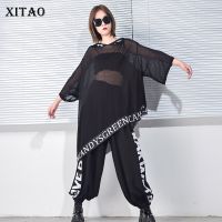 XITAO Pants Sets Fashion Loose Casual Women Black Two Pieces Sets