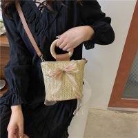 Pastoral Style Straw Woven Bag For Women 2023 New Trendy Fashion Portable Bucket Bag Niche Woven Bag Single Shoulder Crossbody Bag